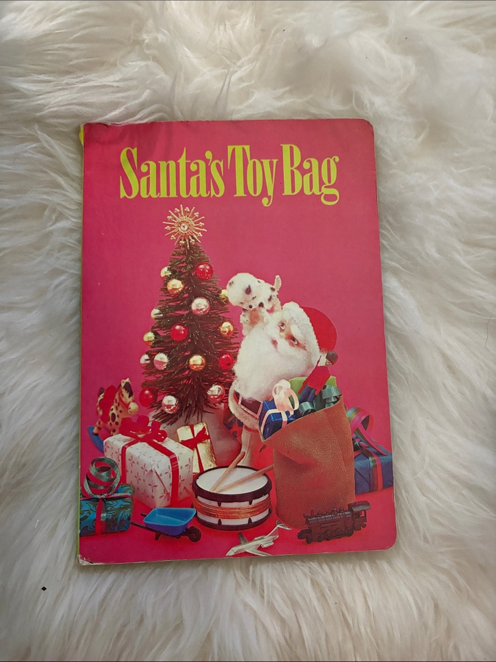 Santa's Toy Bag Children's Holiday Board Book - vintage